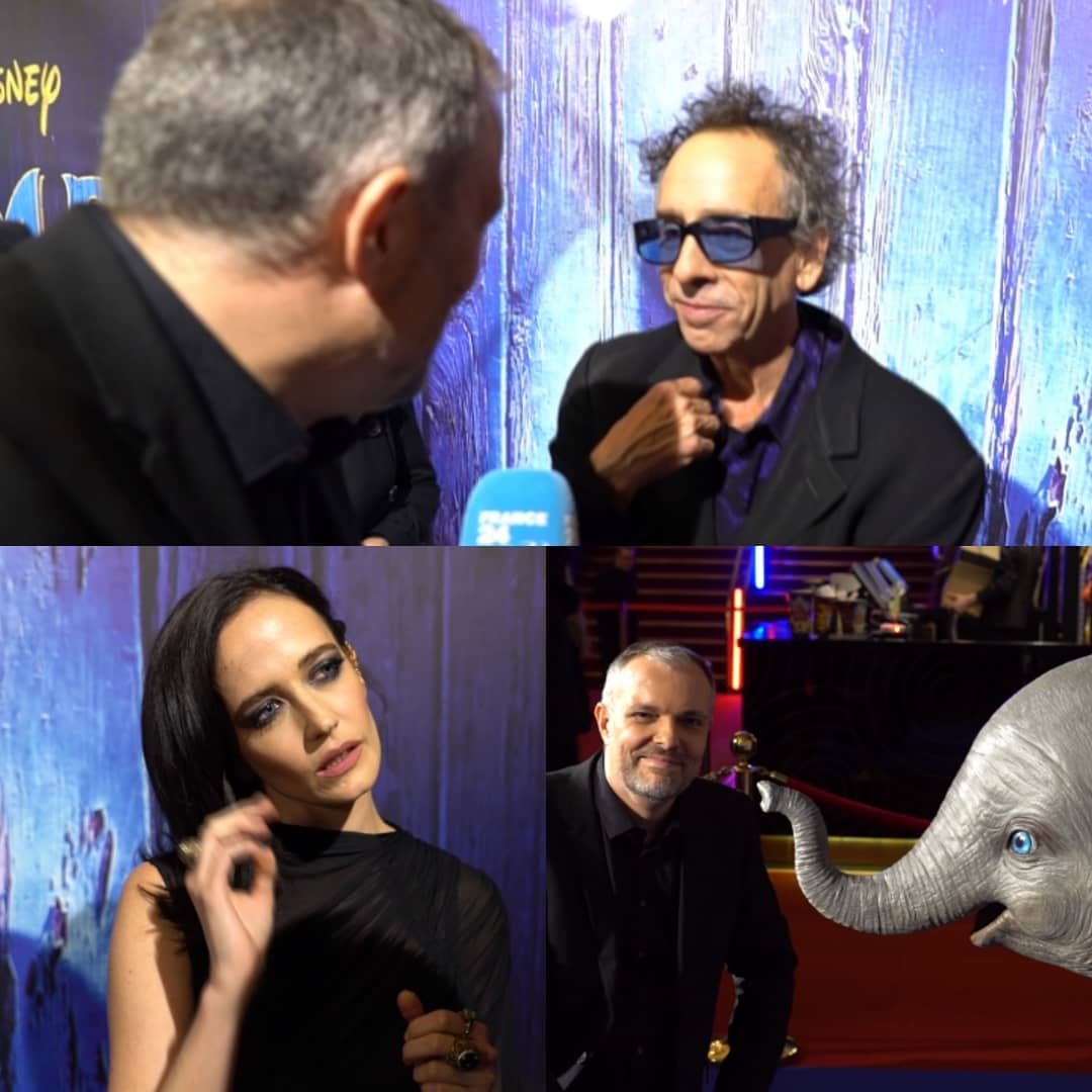 Photo Vincent Roux avec Tim Burton Eva Green Dumbo